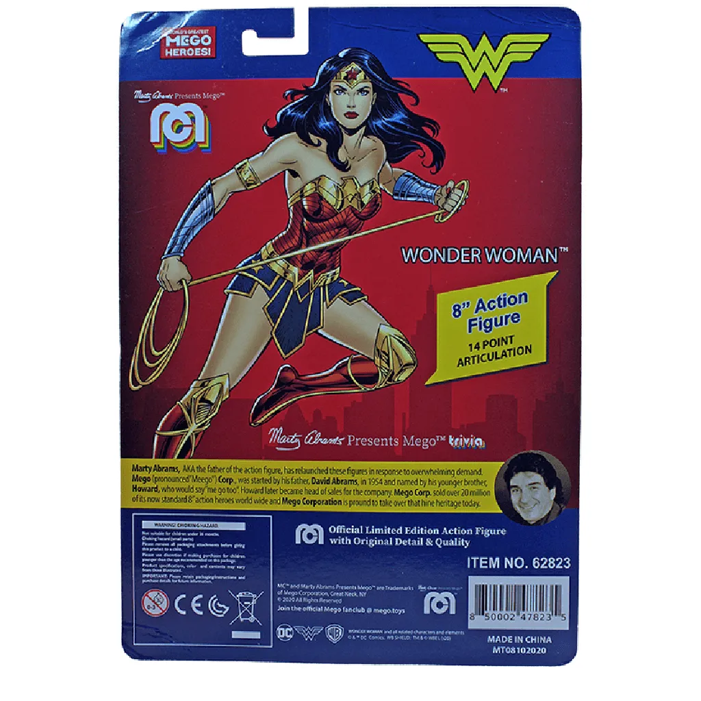 Batman 14", Wonder Woman 8" 2-Piece Bundle MEGO Action Figures