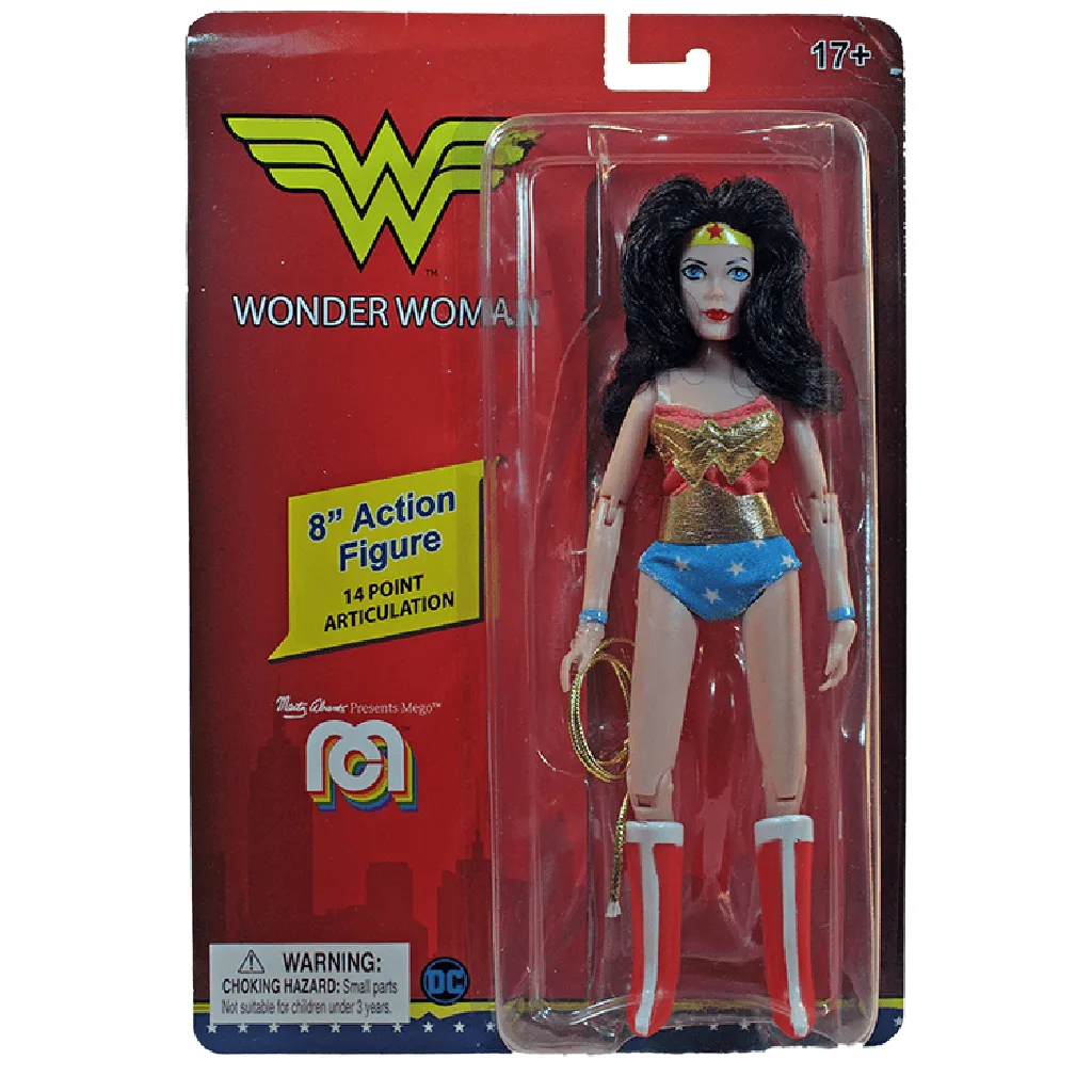 Batman 14", Wonder Woman 8" 2-Piece Bundle MEGO Action Figures