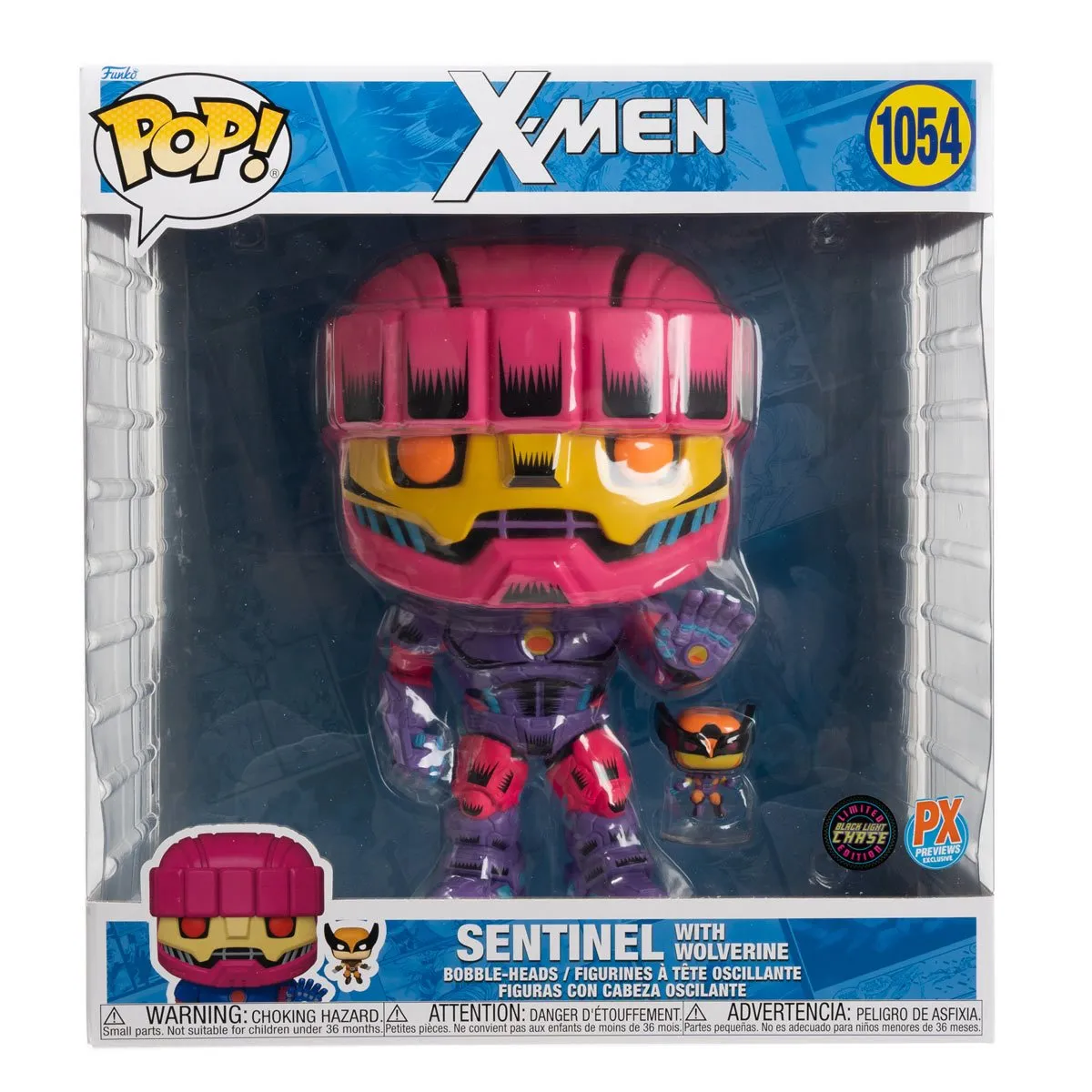 Funko Pop! Marvel #1054 X-Men: Sentinel with Wolverine BL CHASE Jumbo 10-Inch Vinyl Figure PX Exclusive 66636 LOW STOCK